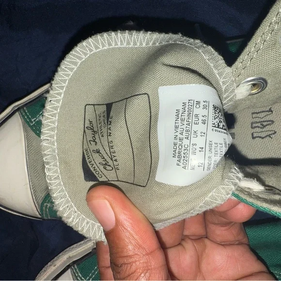 Converse Green and White High-Tops - Picture 2 of 7